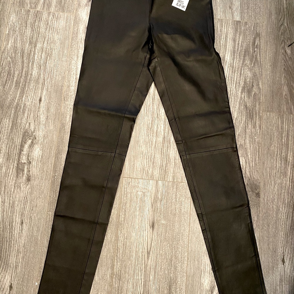 Black brand new leather Iris & Ink pants.